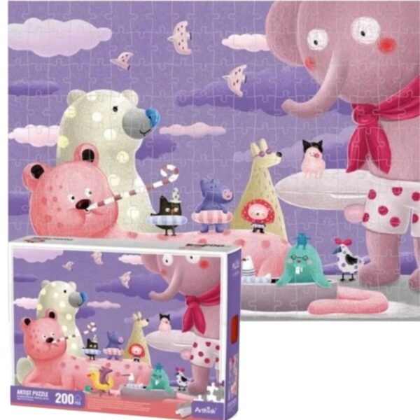Puzzle de 200 pièces représentant les animaux de la jungle – jeu éducatif pour enfants