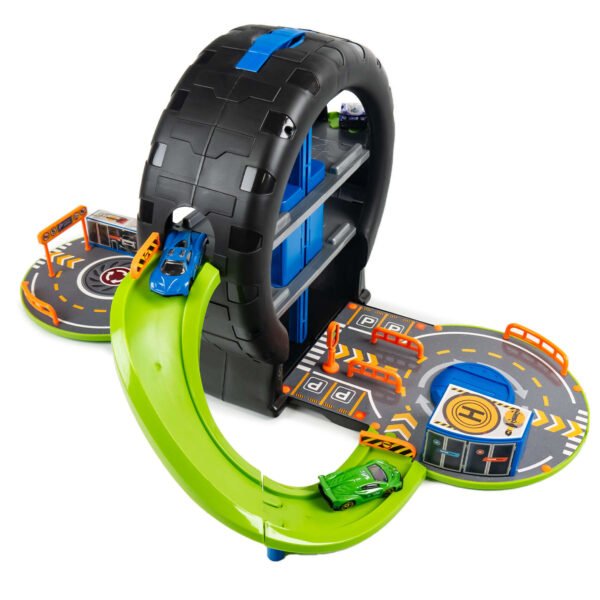 Jeu de station et circuit avec camions et engins de construction – jouet éducatif pour enfants passionnés de chantiers