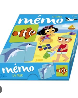 Jeu mémo pour enfants sur le thème de la mer – cartes illustrées d’animaux marins pour développer la mémoire visuelle