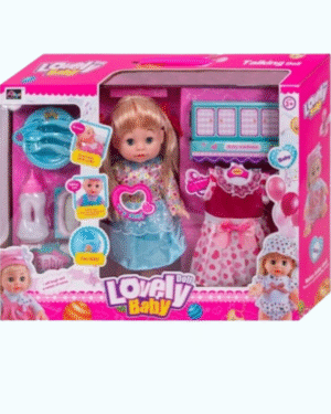 Poupée pour enfants avec garde-robe, accessoires et bébé – jeu d’imitation pour filles