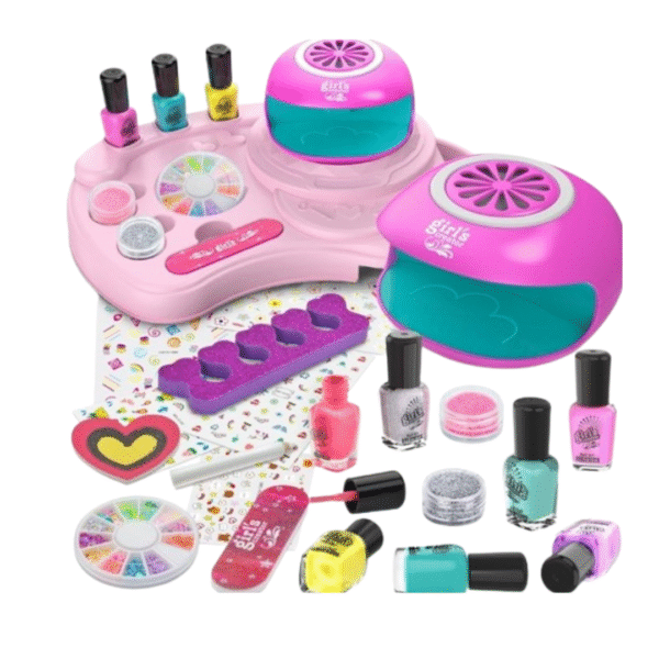 Kit de manucure pour filles avec vernis, autocollants et accessoires pour décorer les ongles