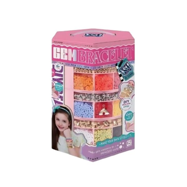 Atelier créatif de fabrication de bijoux pour filles avec perles, fils et accessoires colorés