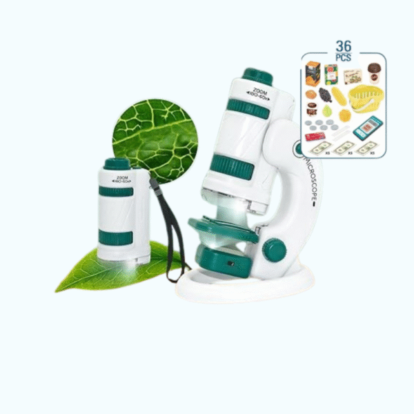 Microscope éducatif portable pour enfants, idéal pour l’observation scientifique et l’apprentissage ludique