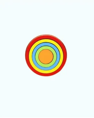 Jeu éducatif à empiler avec formes géométriques en bois : cercle, triangle et carré multicolores