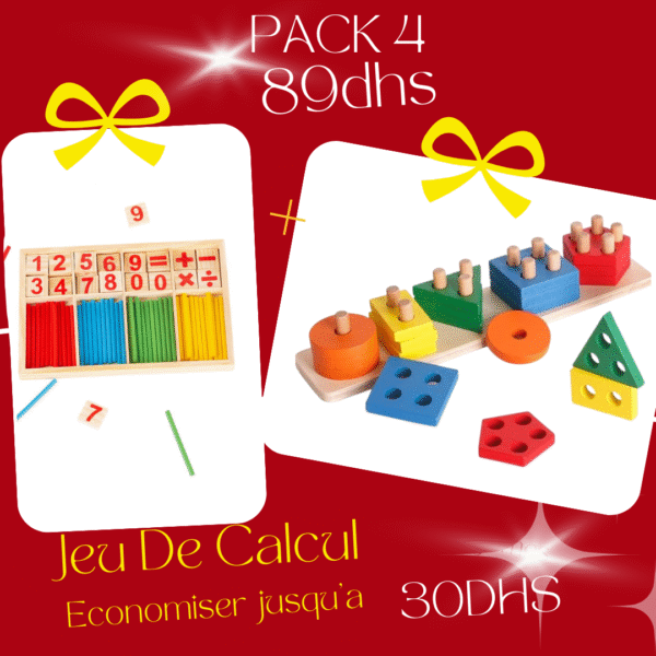 Jeu éducatif TRIO Formes en bois avec triangle, carré et cercle pour enfants