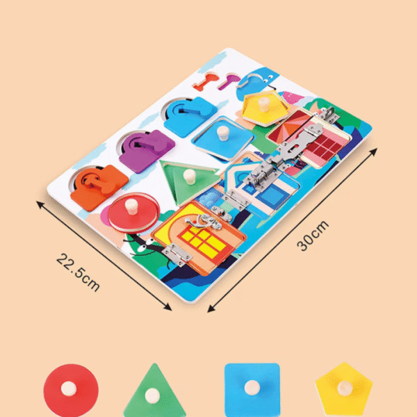 Busy Board Montessori pour enfants avec activités sensorielles et motrices, version 2