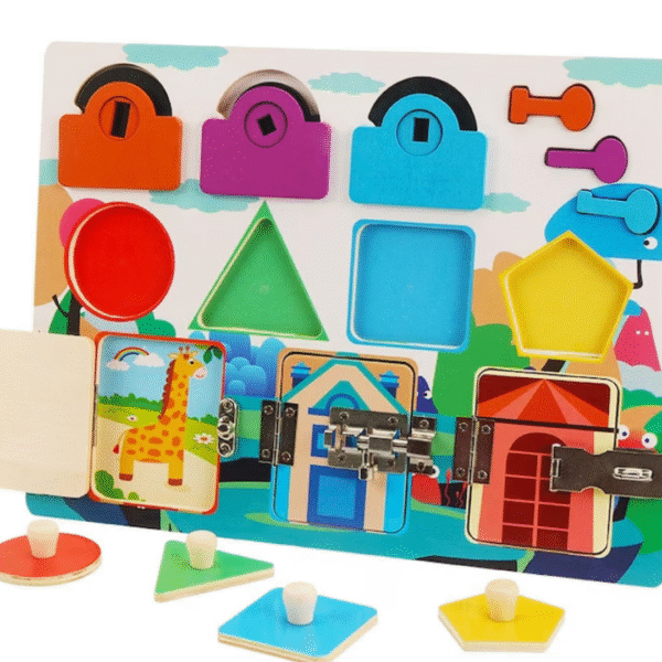 Busy Board Montessori pour enfants avec activités sensorielles et motrices, version 2