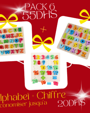 Pack éducatif avec lettres de l’alphabet et chiffres colorés pour l’apprentissage précoce des enfants