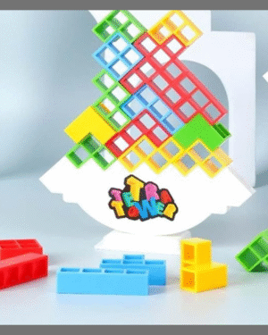 Jouet de construction d’équilibre en bois, blocs Tetris empilables multicolores pour enfants