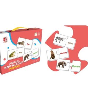Puzzle éducatif 60 pièces sur l’alphabet anglais avec illustrations d’animaux sauvages