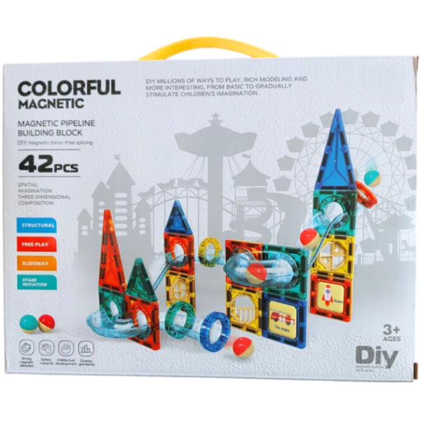 Jeu de construction magnétique avec billes – 42 pcs