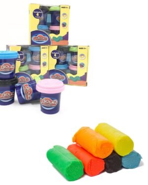 Kit de 4 petits pots de pâte à modeler pour développer motricité fine, créativité et imagination des enfants dès 3 ans au Maroc