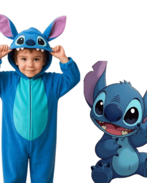 Déguisement Stitch pour enfant bleu avec capuche et oreilles