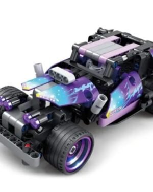 Jouet de construction GBL KY1066 – Voiture transformable en guerrier violet pour enfants.