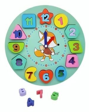Horloge en bois éducative Montessori pour enfants, apprentissage des chiffres, couleurs et lecture de l’heure