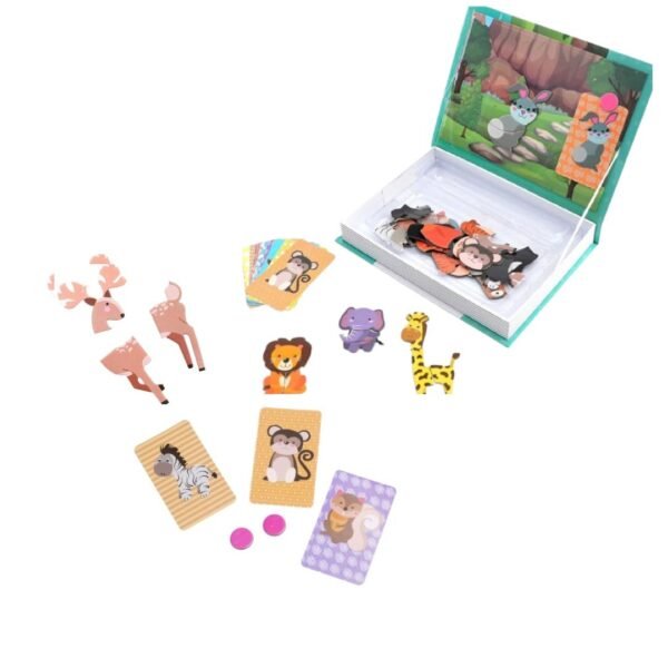 Livre de puzzles magnétiques animaux sauvages pour enfants