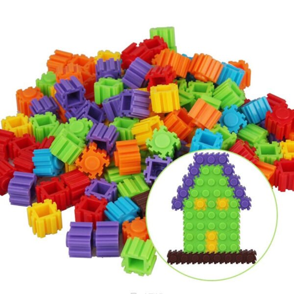 Ensemble de 100 pièces de construction colorées pour enfants, jeu éducatif et créatif pour développer motricité et imagination