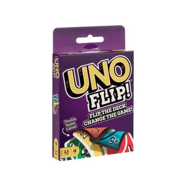 UNO Flip – jeu de cartes recto verso pour famille, stratégie et amusement pour enfants et adultes.