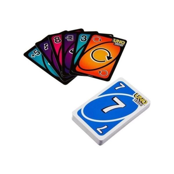 UNO Flip – jeu de cartes recto verso pour famille, stratégie et amusement pour enfants et adultes.