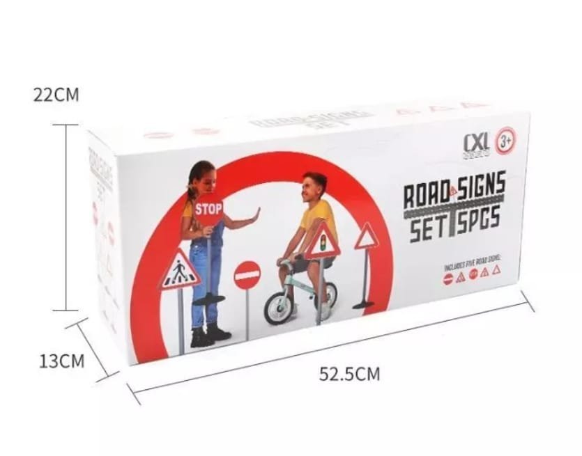 Jeu De Panneaux De Signalisation Routière En Plastique - Ensemble éducatif Sécurité Routière Pour Enfants, 6.5x3 Cm