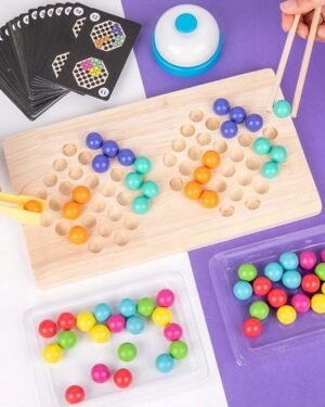 Bataille de balles archet – Jeu éducatif en bois pour enfants dès 3 ans pour développer motricité fine et logique.