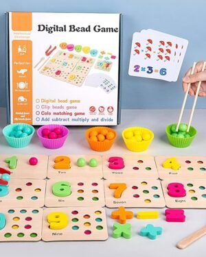 Jeu de perles en bois numérique Montessori pour enfants