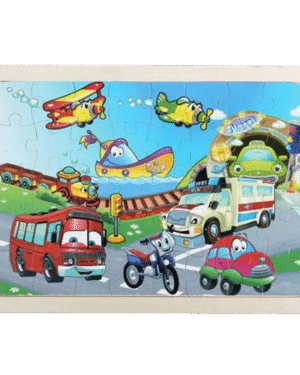 Puzzle en bois transports 40 pièces pour enfants