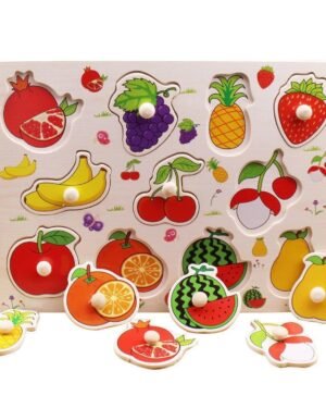 Puzzle en bois fruits et légumes enfant jeu éducatif Maroc