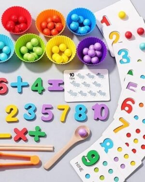 jeu de perles en bois Montessori